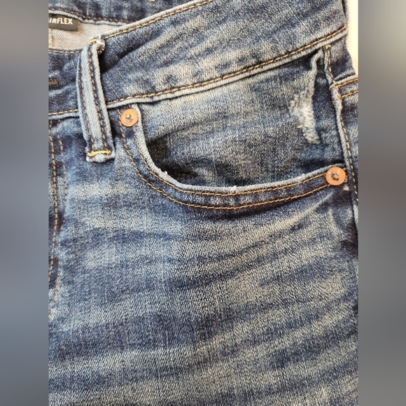 American Eagle Mens Ne(x)t Level Airflex Skinny Destroyed Patch Jeans - Size 30 - Picture 5 of 12